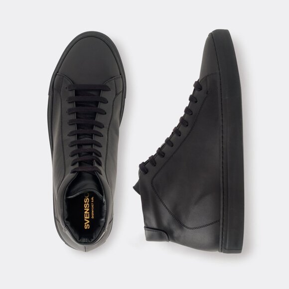 Svensson Classic High Black Sneakers – Hand Made in Italy | Leather | Lightly Us